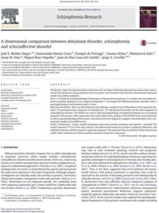 A dimensional comparison between delusional disorder, schizophrenia and schizoaffective disorder