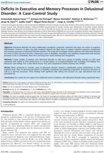 Deficits in executive and memory processes in delusional disorder: a case-control study